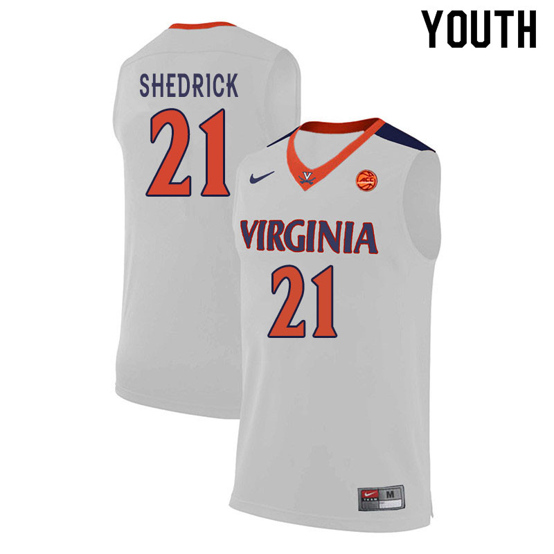 Youth #21 Kadin Shedrick Virginia Cavaliers College Basketball Jerseys Sale-White - Click Image to Close